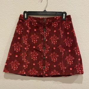 Hollister Skirt Corduroy Paisley Small